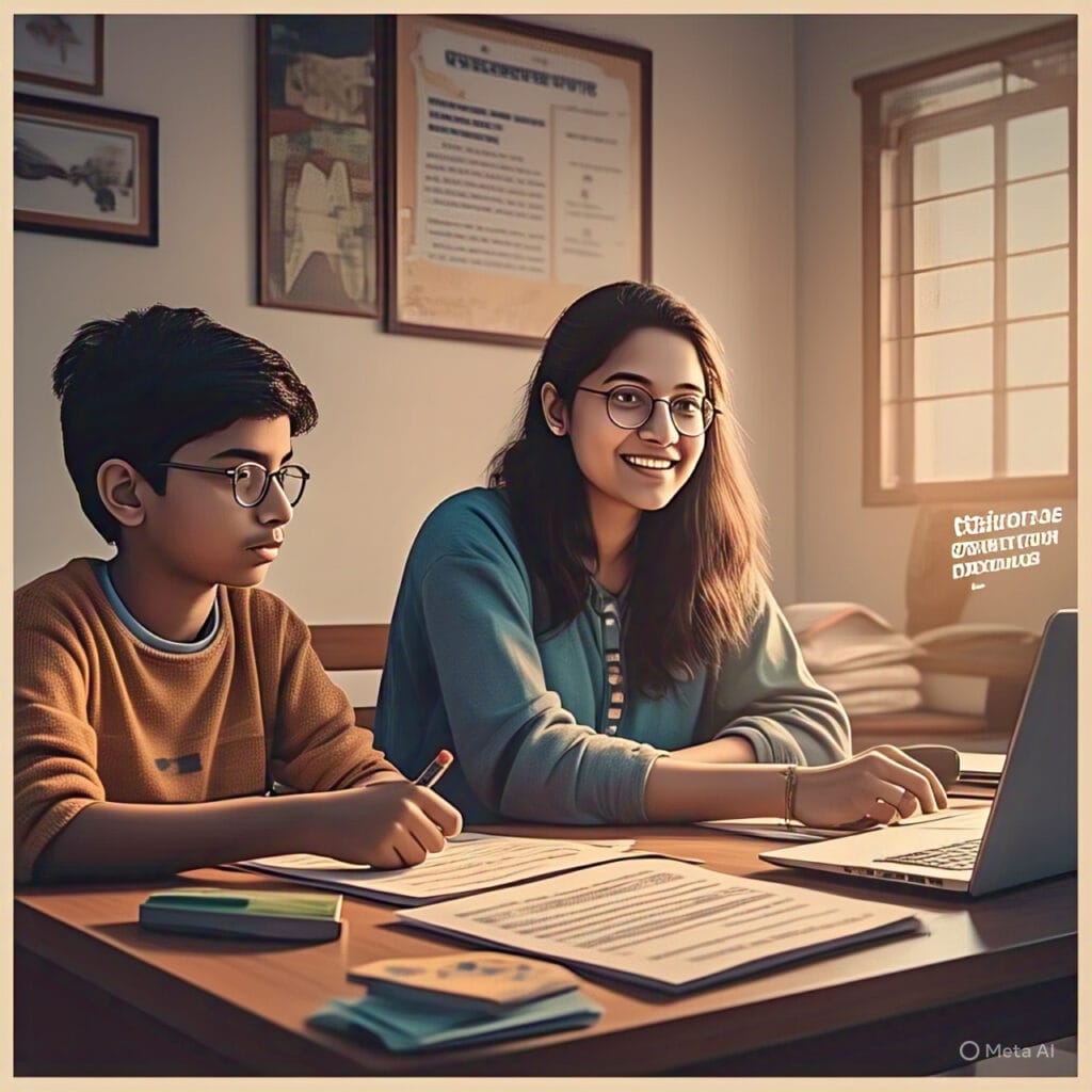 Home tuition in Patna – a private tutor teaching a student at home
